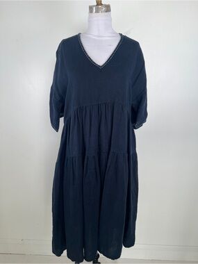 EUC! Dolma Sydney Linen Dress Navy Size S/M